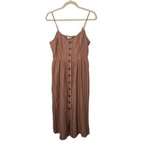 American Eagle Spaghetti Strap Maxi dress Striped Button Front Boho Size Medium